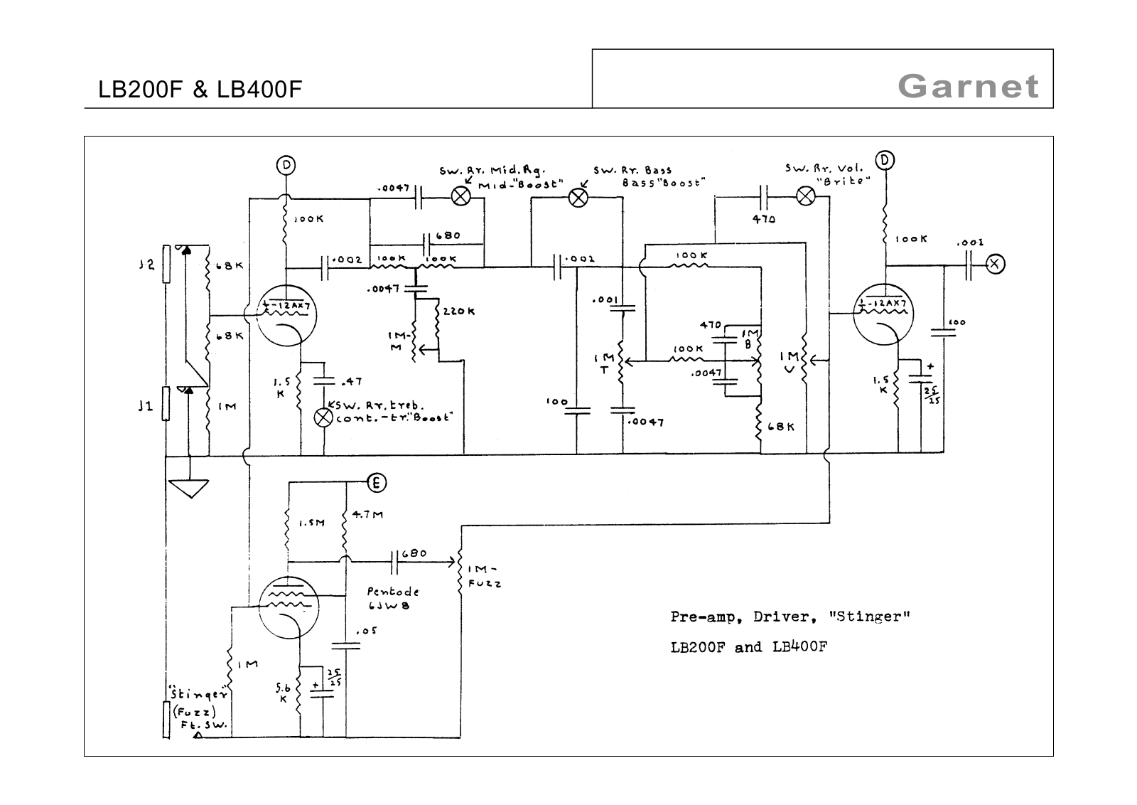 Garnet lb200f schematic