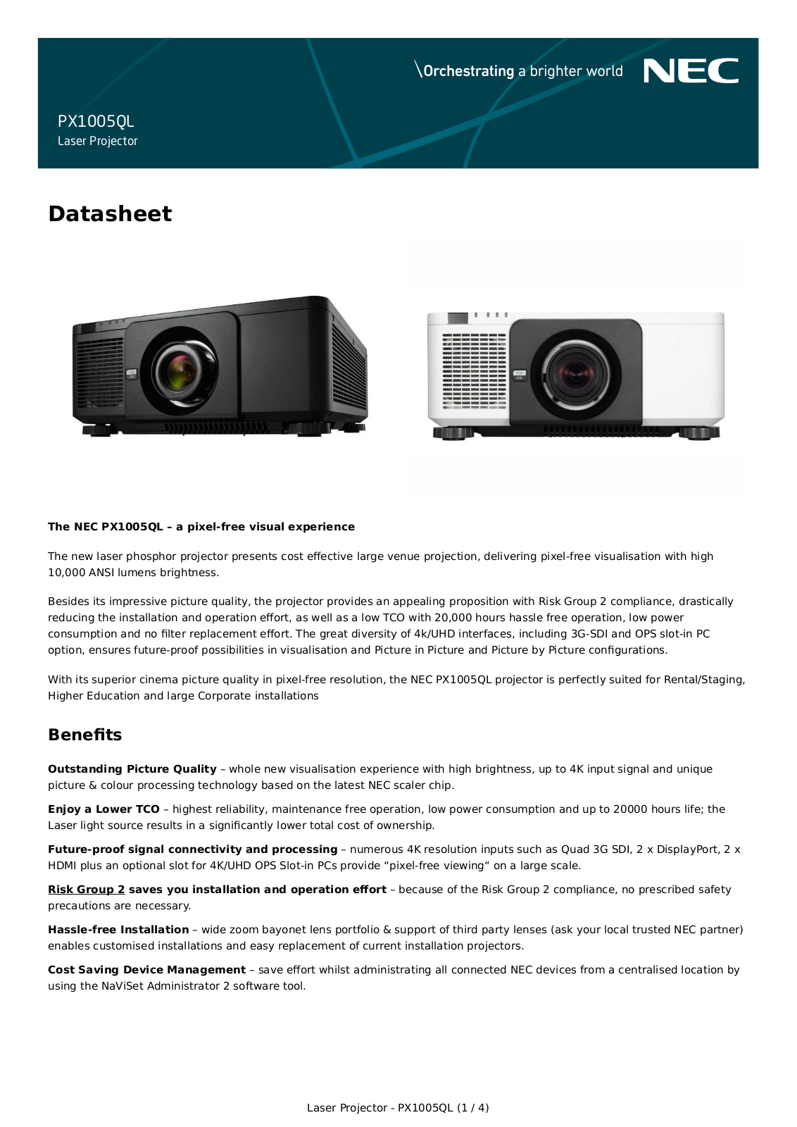 NEC PX1005QL Data sheet