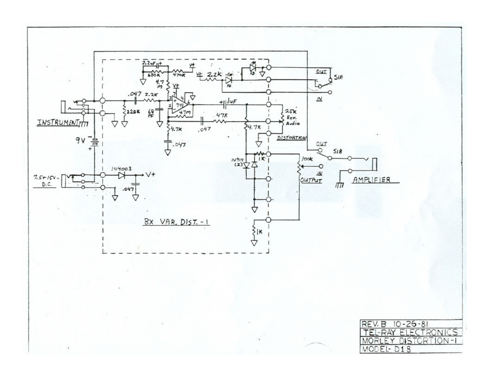 Morley Pedals D1BES User Manual