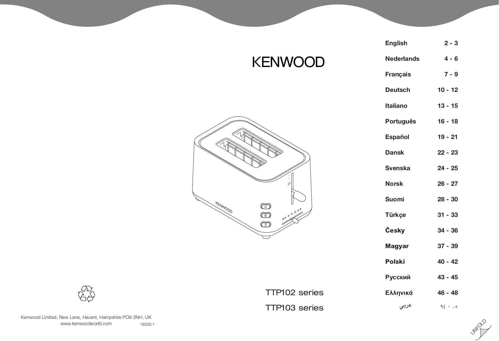 Kenwood TTP103, TTP102 User Manual