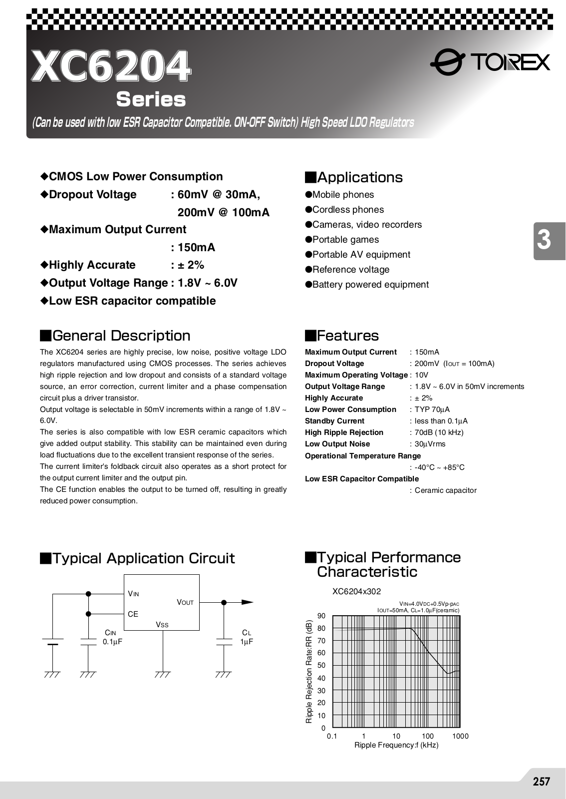 Torex Semiconductor Ltd XC6204D60AMR, XC6204D60AML, XC6204D60ADR, XC6204D602ML, XC6204D602DL Datasheet