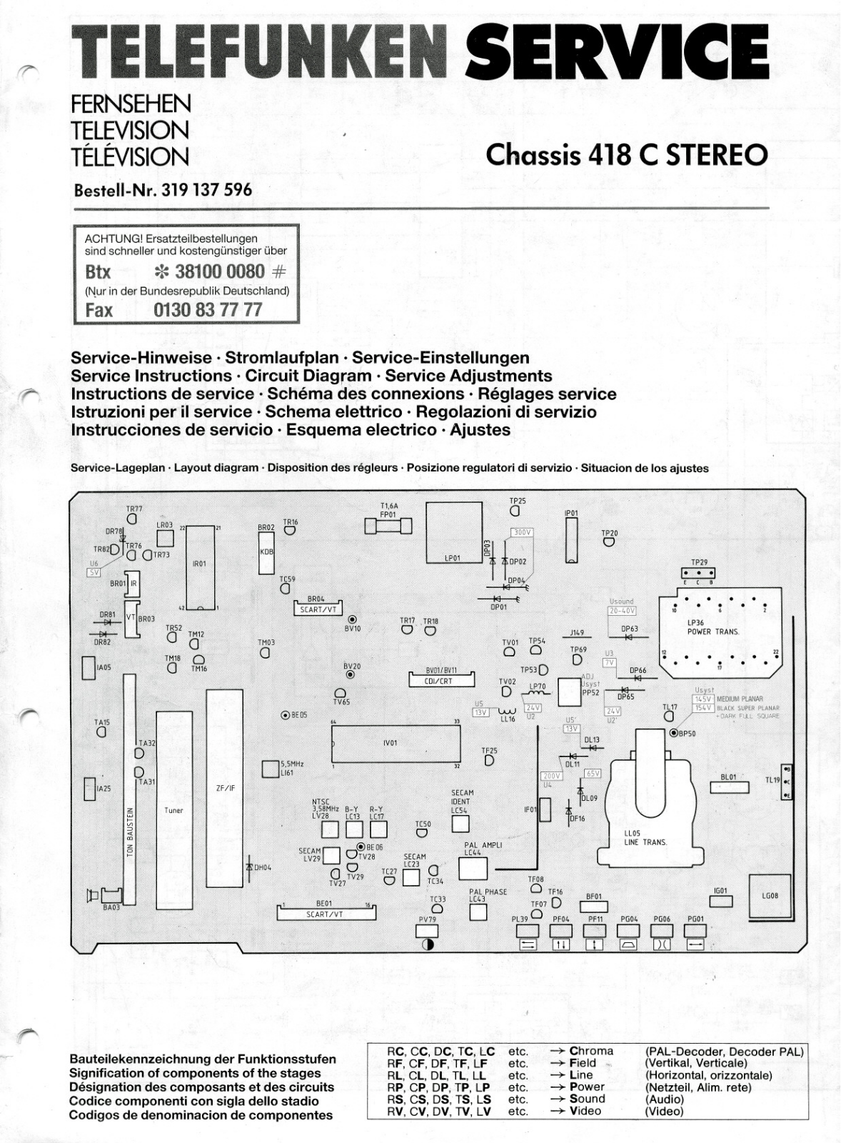 Telefunken FS530V, FS430V Schematic