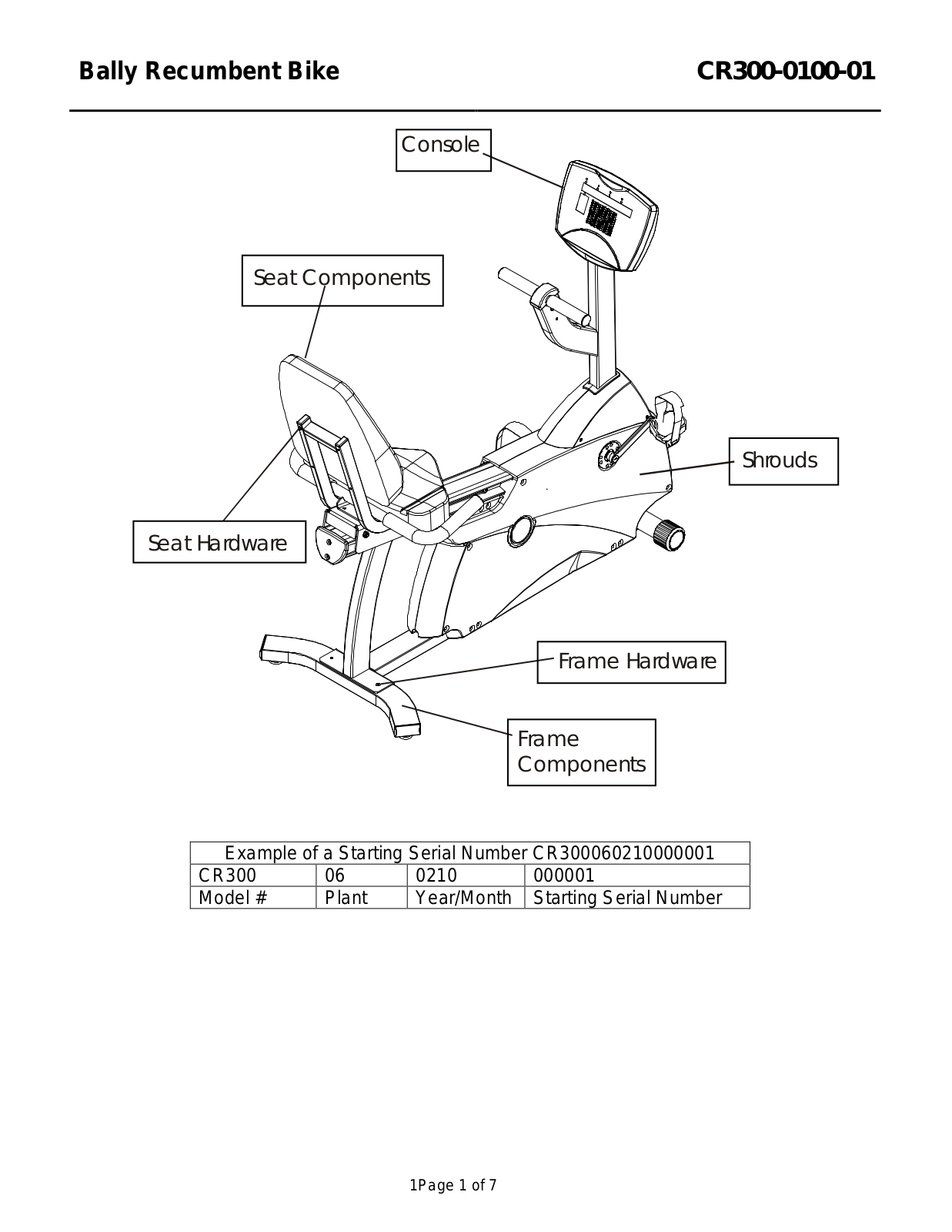 Life Fitness CR300-0100-01 User manual