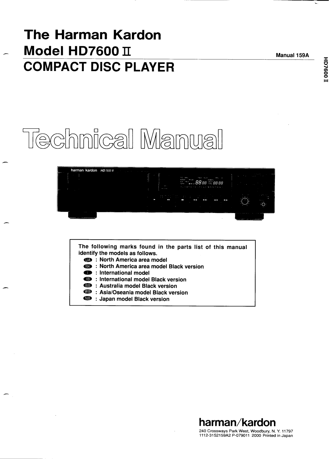 Harman Kardon HD-7600 Mk2 Service manual