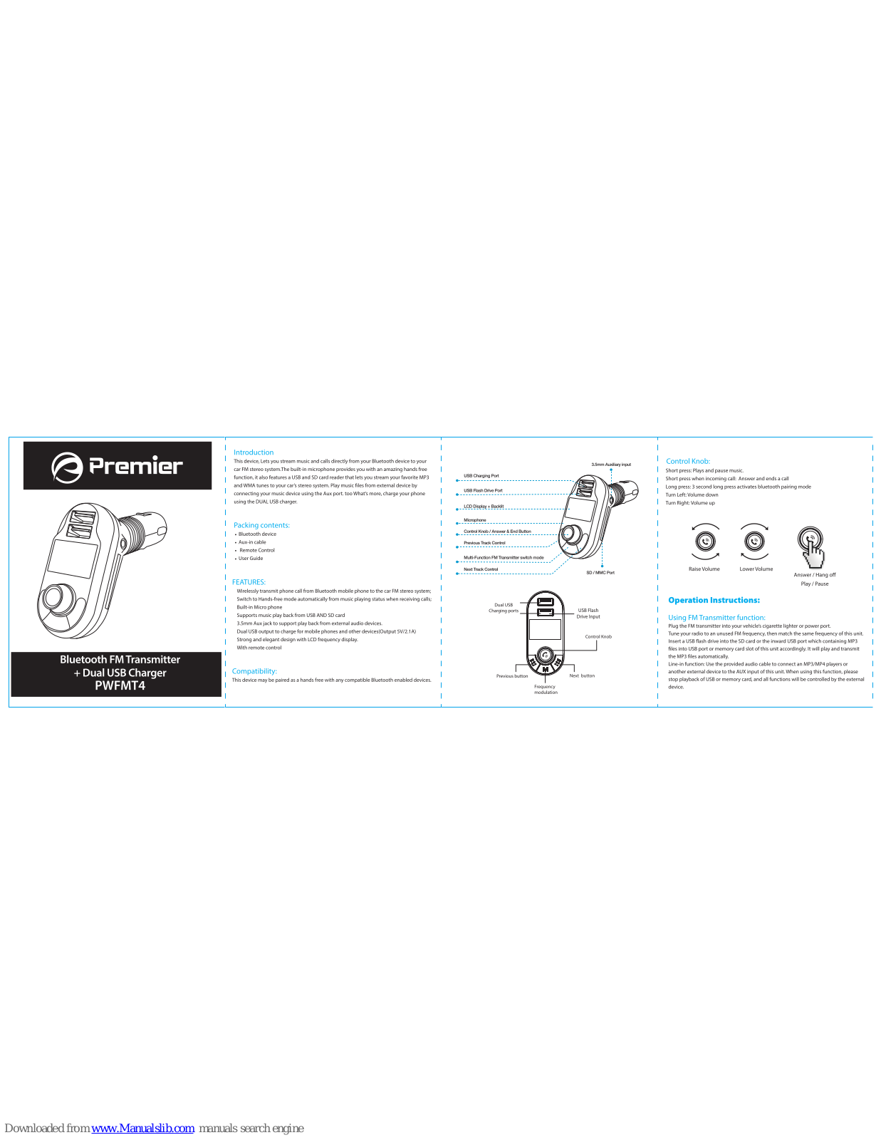 Premier PWFMT4 User Manual - ManualMachine.com