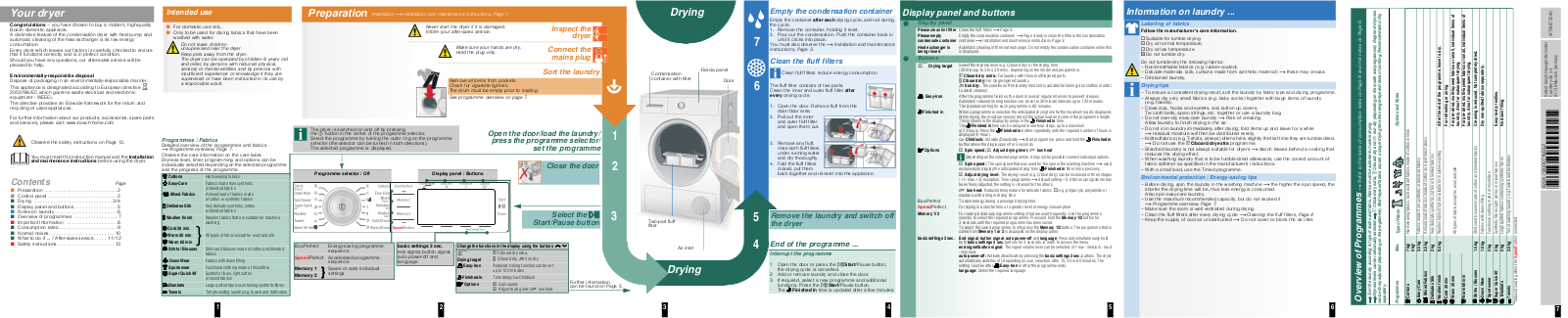 Bosch WTY88700AU Operating Instructions