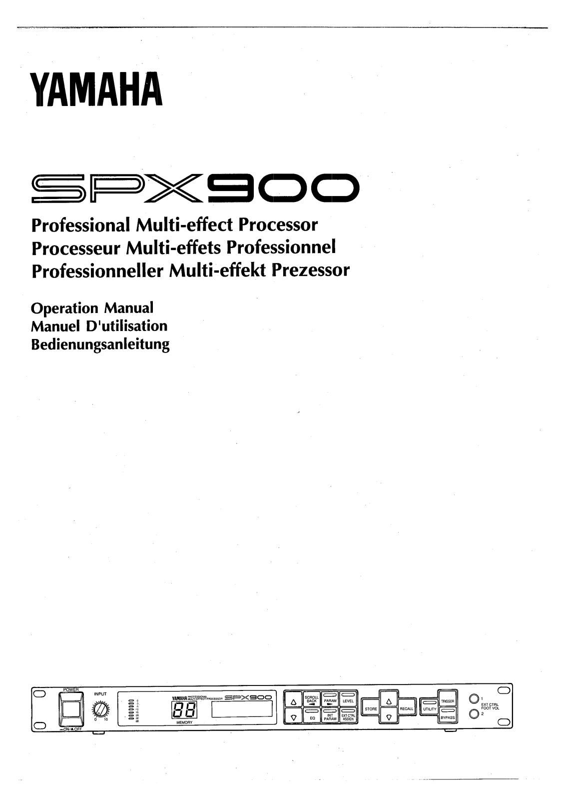 Yamaha SPX900 User Manual