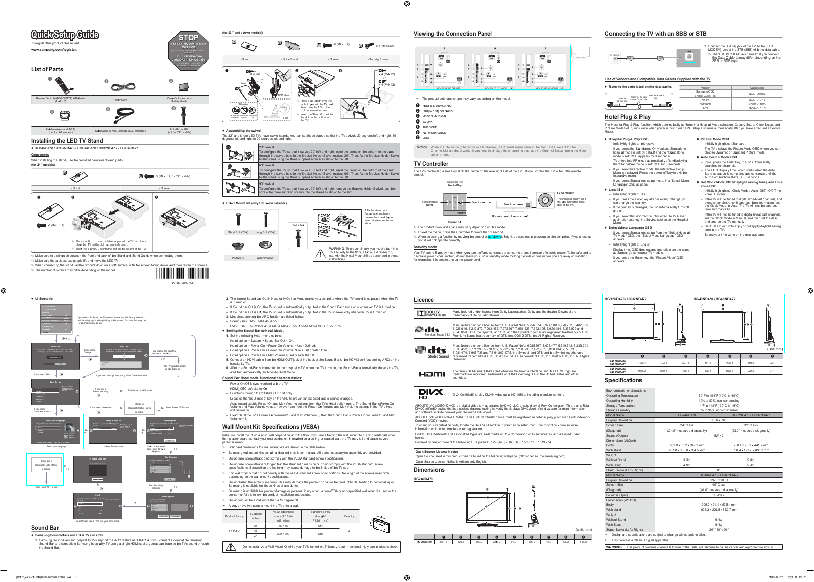 Samsung HG40ND470, HG24ND470, HG40ND477, HG32ND477, HG32ND470 User Manual