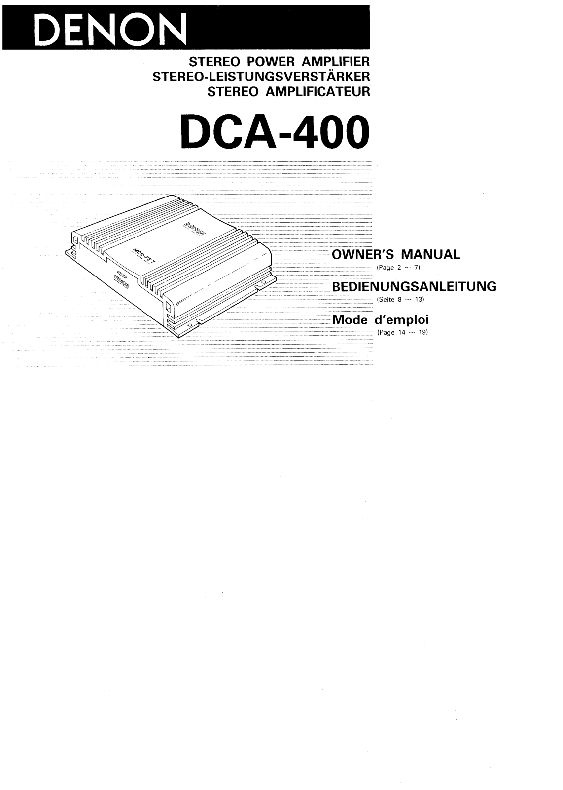 Denon DCA-400 Owner's Manual