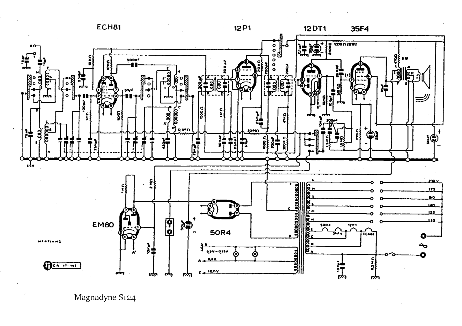 Magnadyne s124 schematic