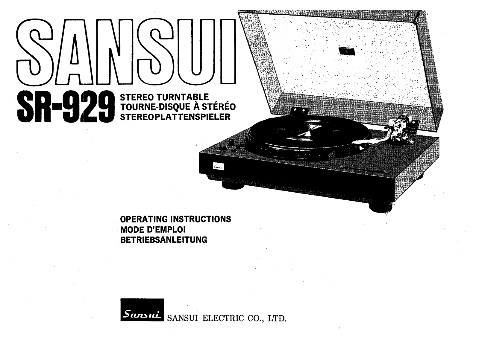 Sansui SR-929 Owners Manual