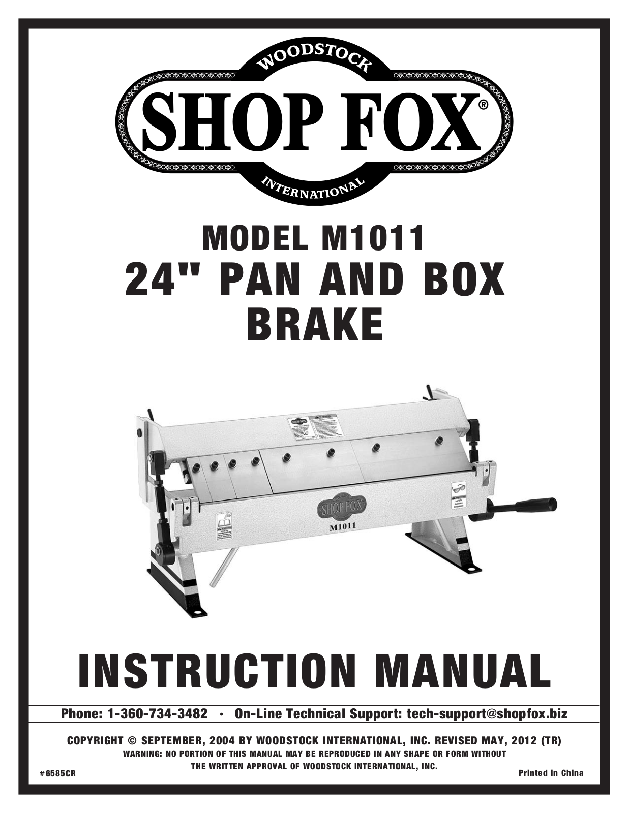 Shop fox M1011 User Manual