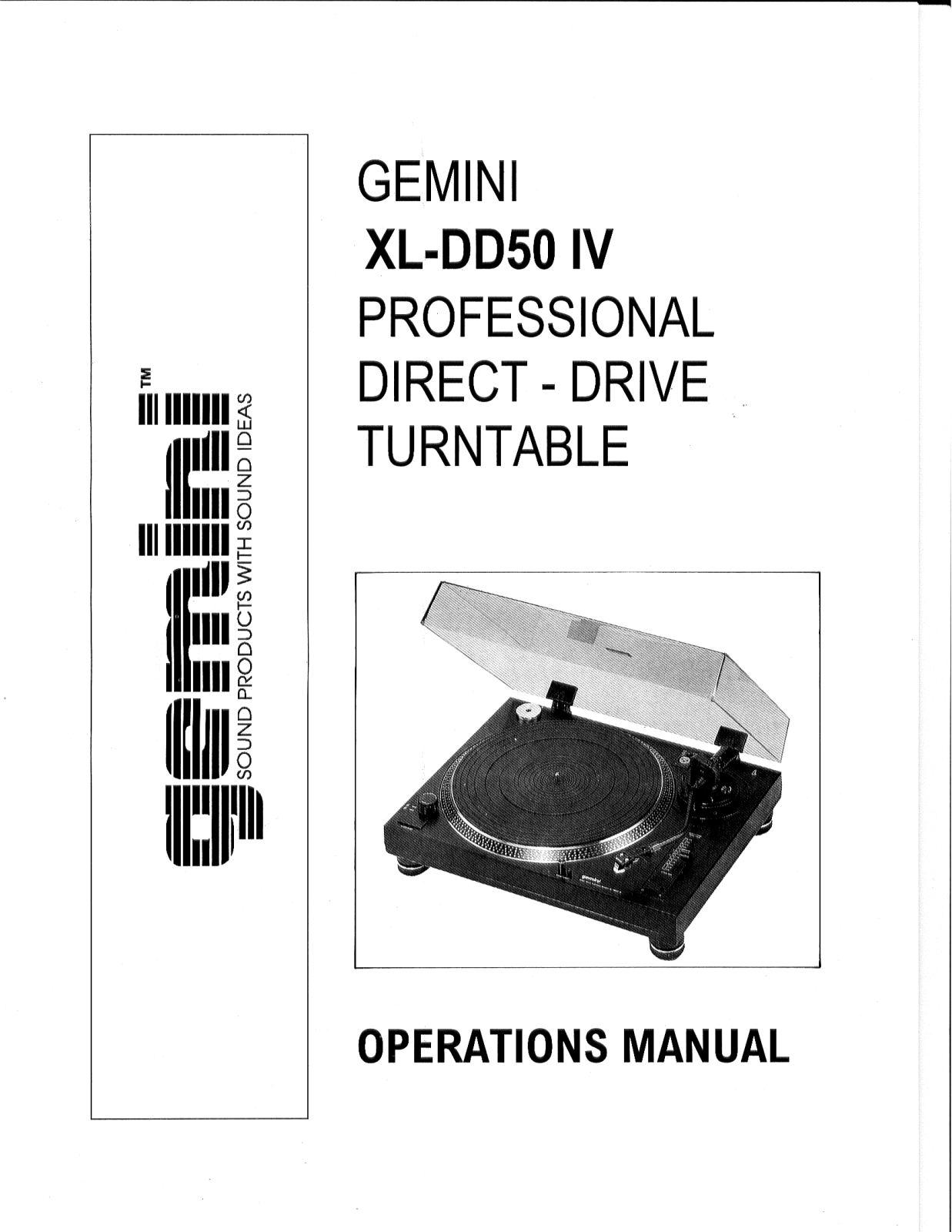 Gemini XL-DD50 IV E User Manual