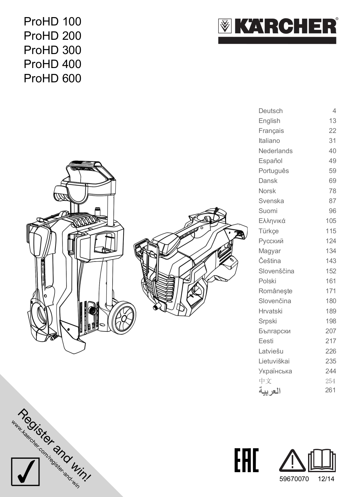 Karcher PRO HD 400 User Manual