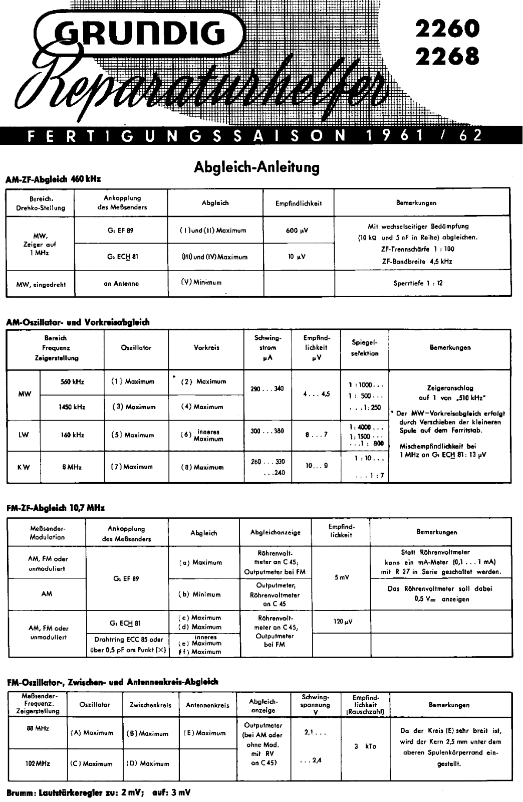 Grundig 2260 Service Manual