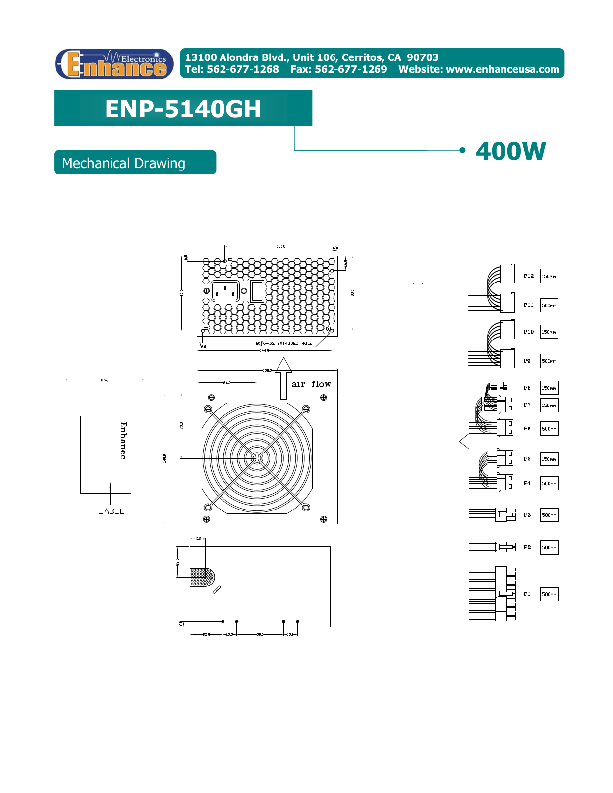 Enhance ENP-5140GH MECHANICAL DRAWING