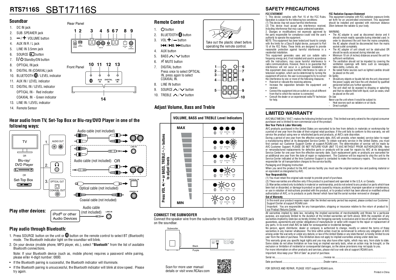 Alco Electronics RTS7116S Users Manual