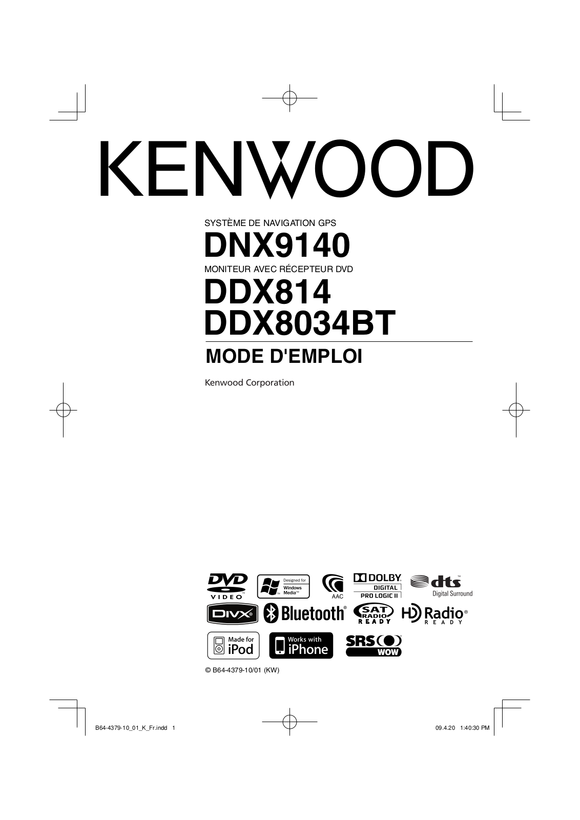 KENWOOD DDX 814 Instruction Manual