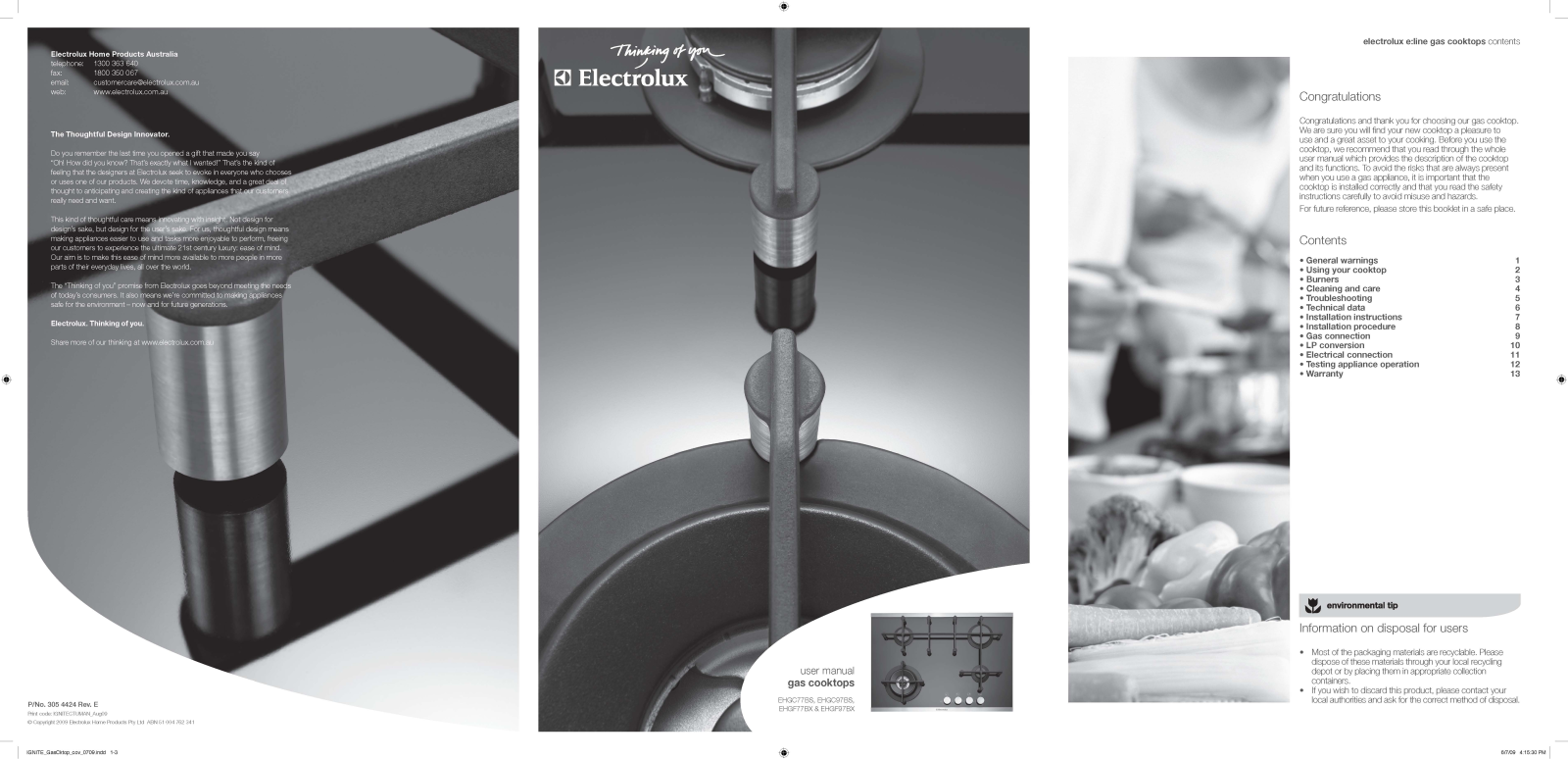 AEG EHGF97B, EHGF77B, EHGC77BS User Manual