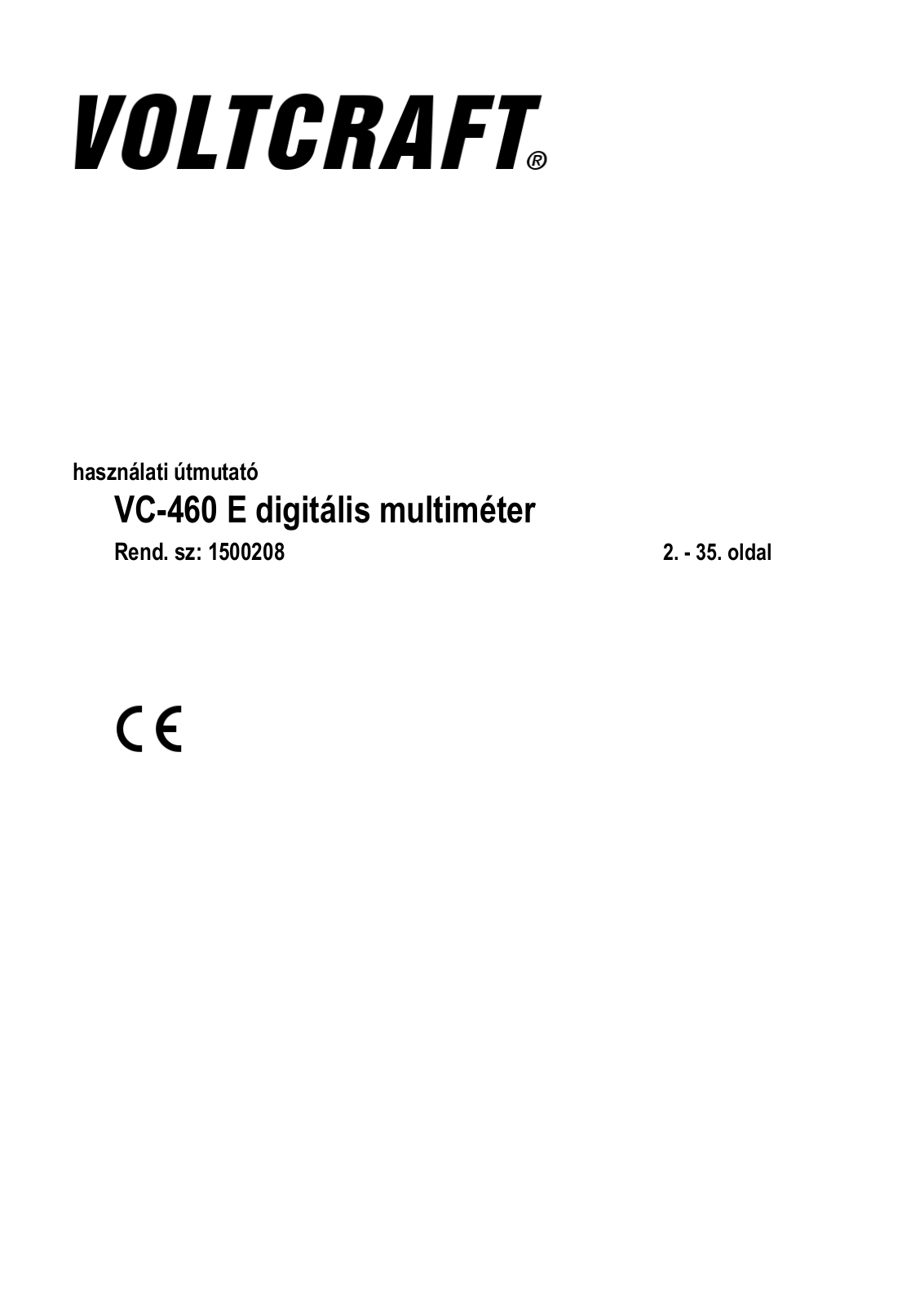 VOLTCRAFT VC-460 E User guide