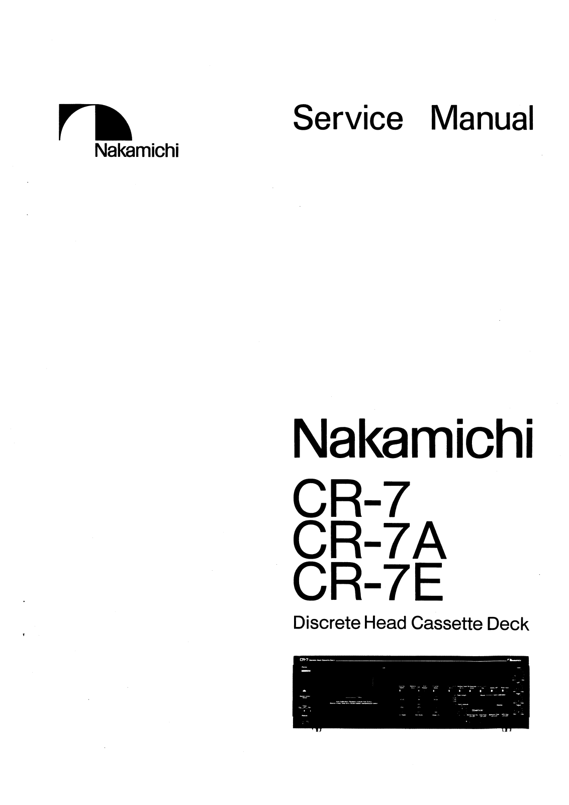 Nakamichi CR-7-E, CR-7-A, CR-7 Service Manual