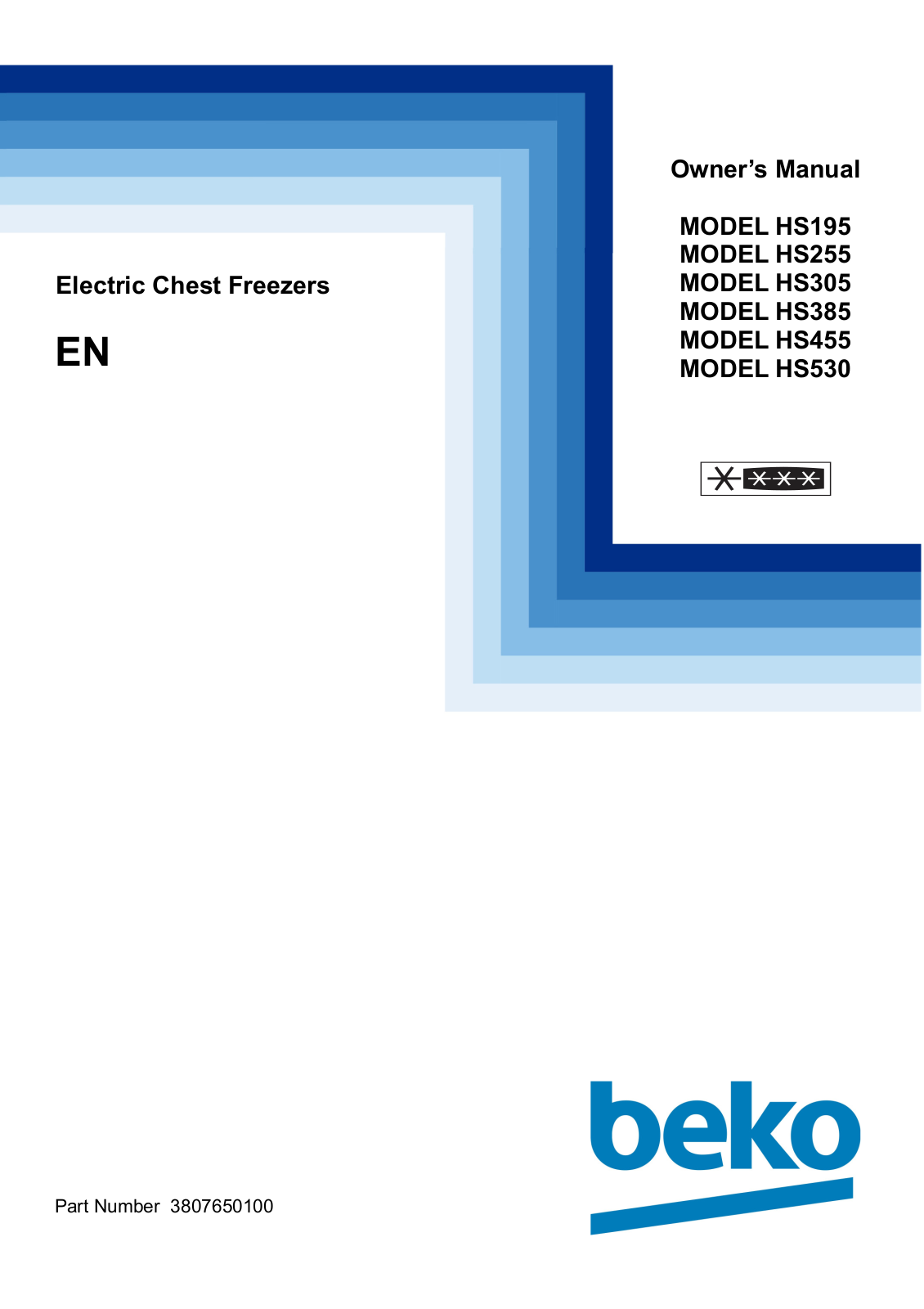 Beko HS195, HS255, HS305, HS385, HS455 User manual