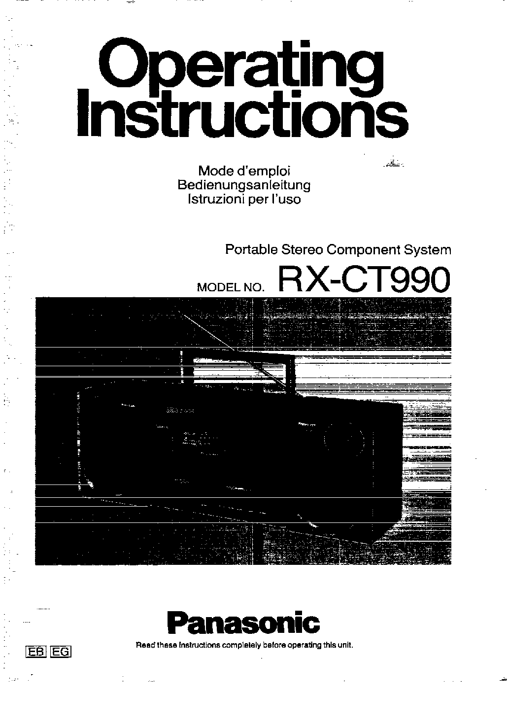 Panasonic RX-CT990 User Manual