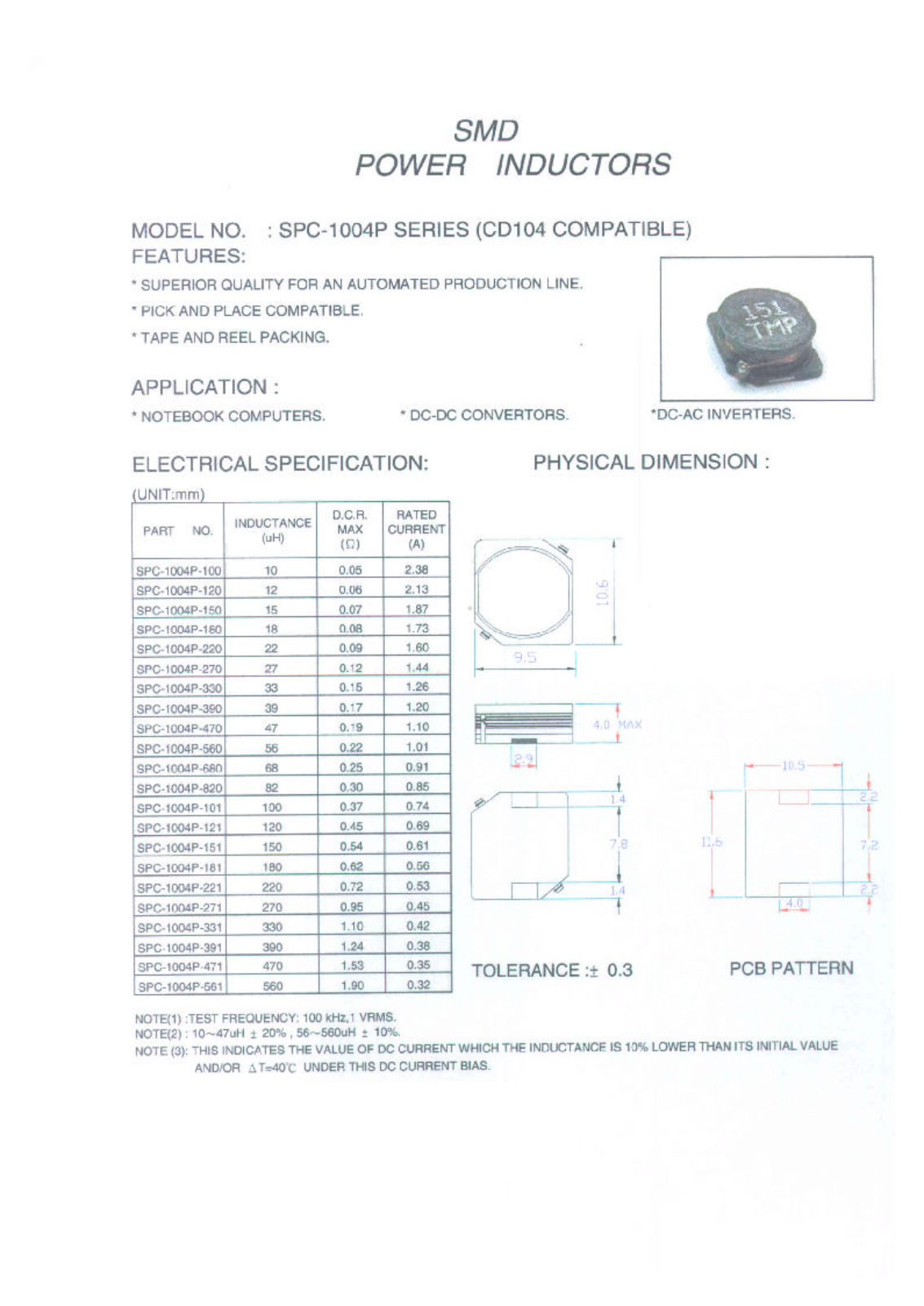 MICRO SPC-1004P-100, SPC-1004P-101, SPC-1004P-120, SPC-1004P-121, SPC-1004P-150 Datasheet