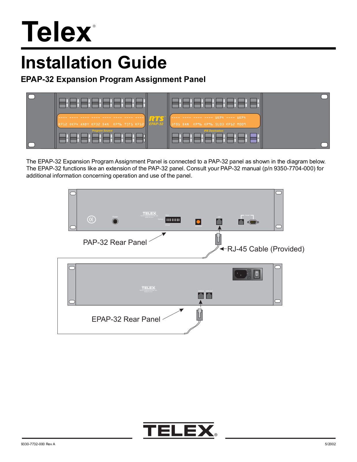 Telex EPAP-32 Installation Manual