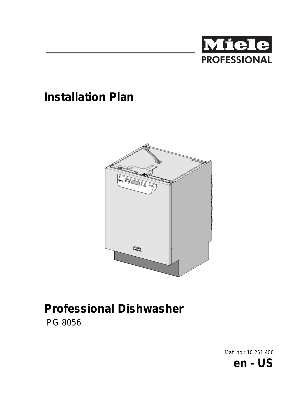 Miele PG8056208V Installation manual