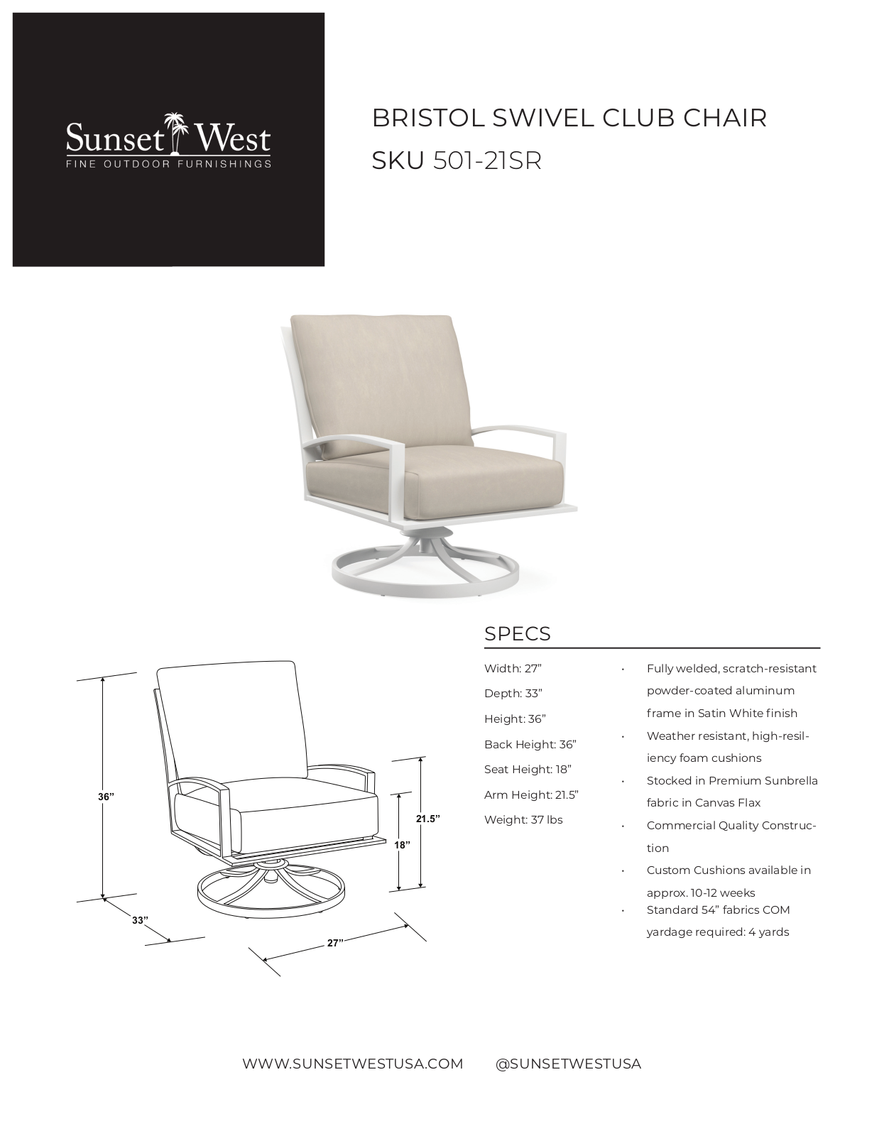 Sunset West XSW10279 Specifications - ManualMachine.com