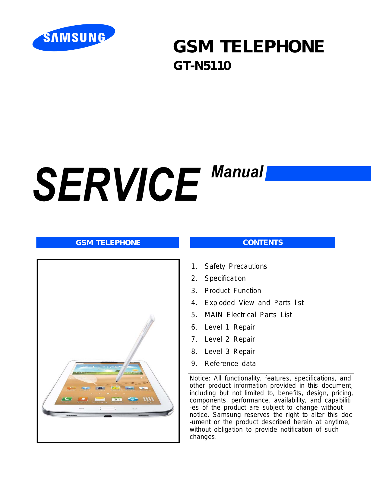 samsung GT-N5110 Service Manual - COVER-1