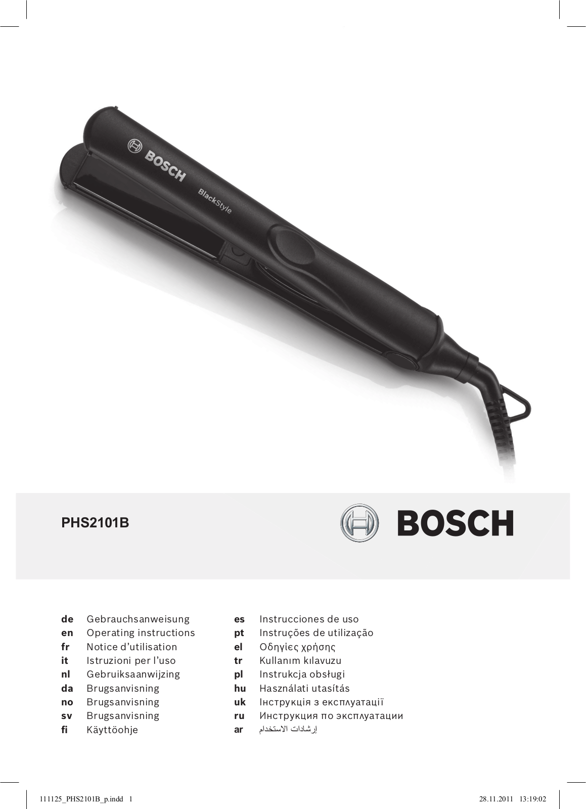 Bosch PHS 2101 b User Manual