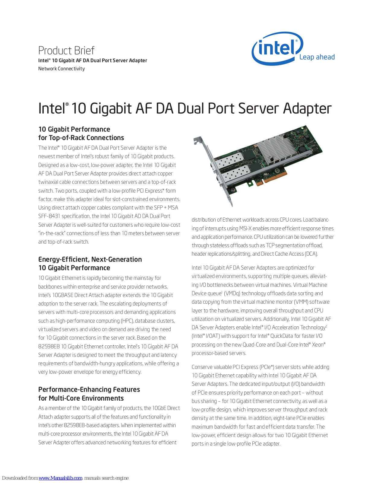 Intel E10G42AFDA Product Brief