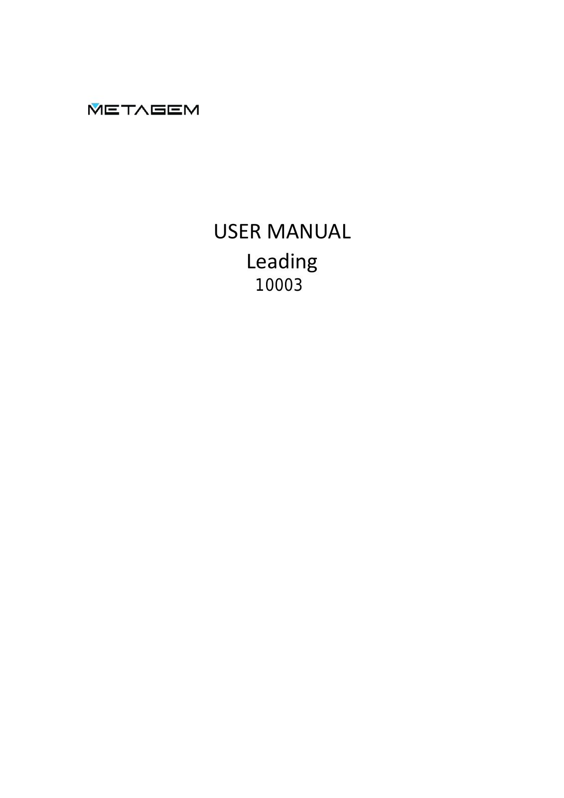 Metagem 10003 User Manual