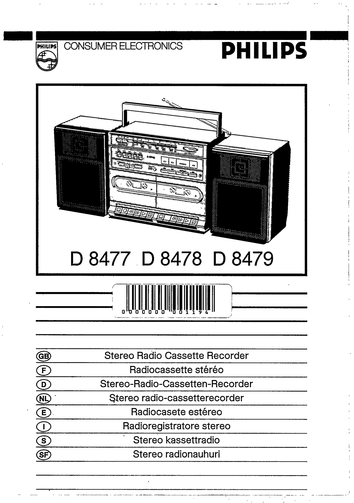 Philips D8478 User Manual