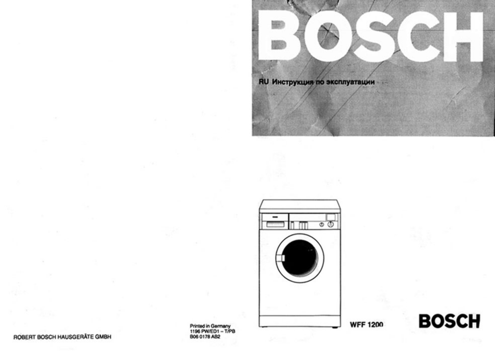 Bosch WFF 1201 User Manual