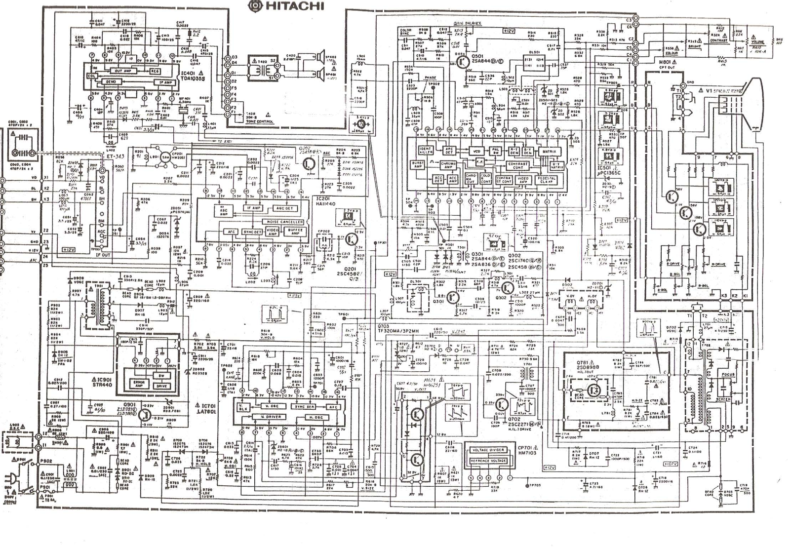 Hitachi CPT2052N Schematic