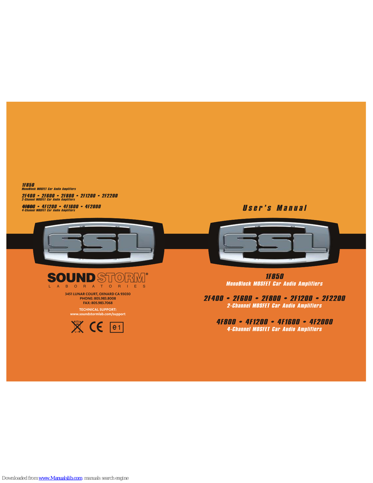 Ssl Force 2F1600, 2F1200, 2F2200, 2F400, 2F600 User Manual