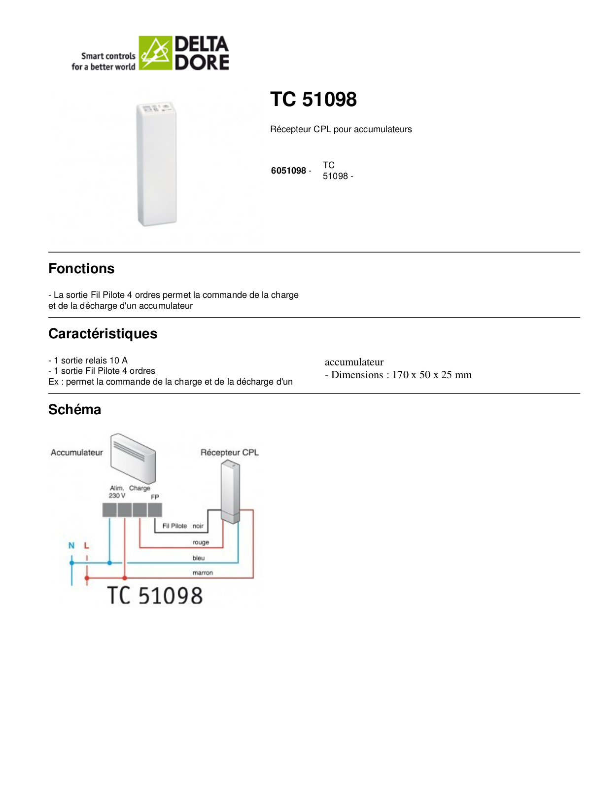 Delta dore TC 51098 Technical Description - ManualMachine.com