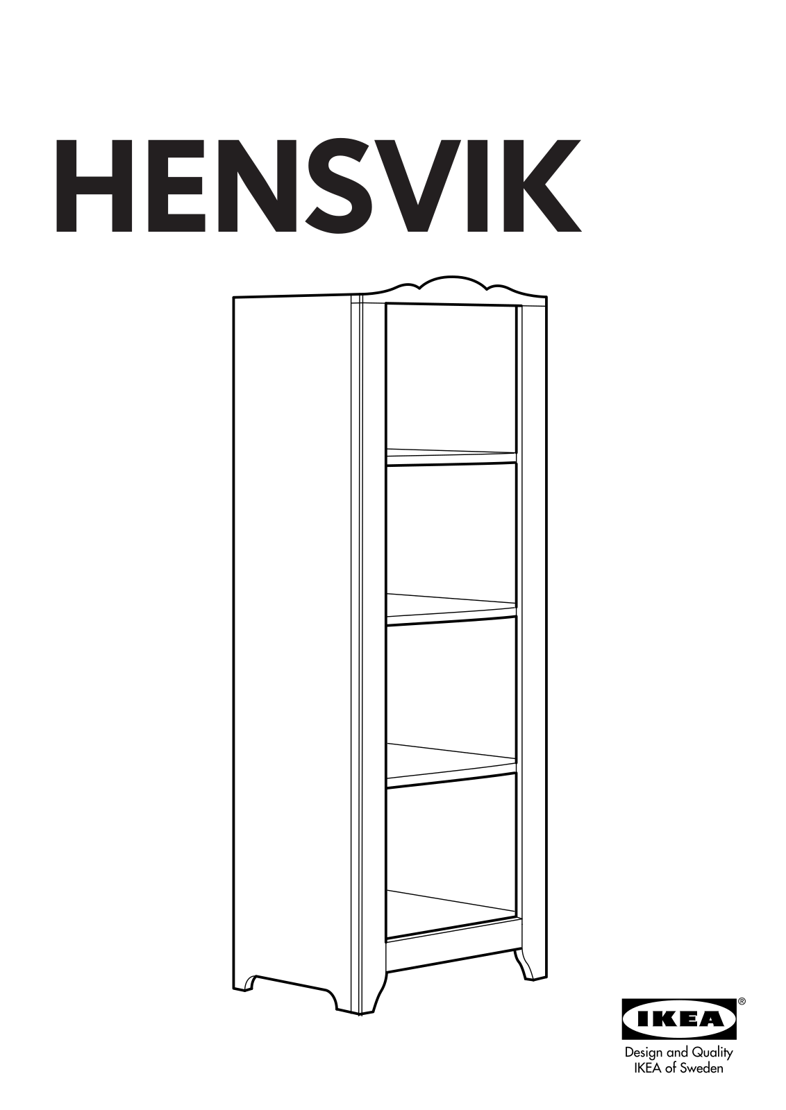 IKEA HENSVIK STORAGE UNIT 23 5-8X65 Assembly Instruction