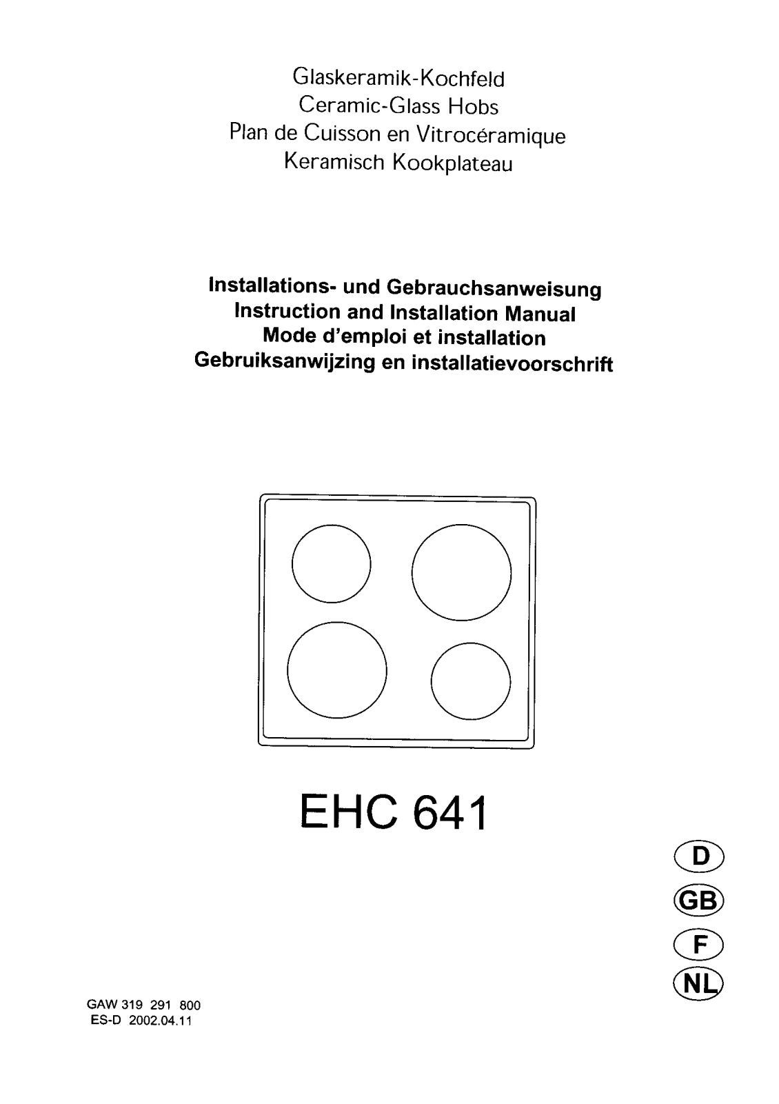 AEG EHC641X, EHC641K User Manual