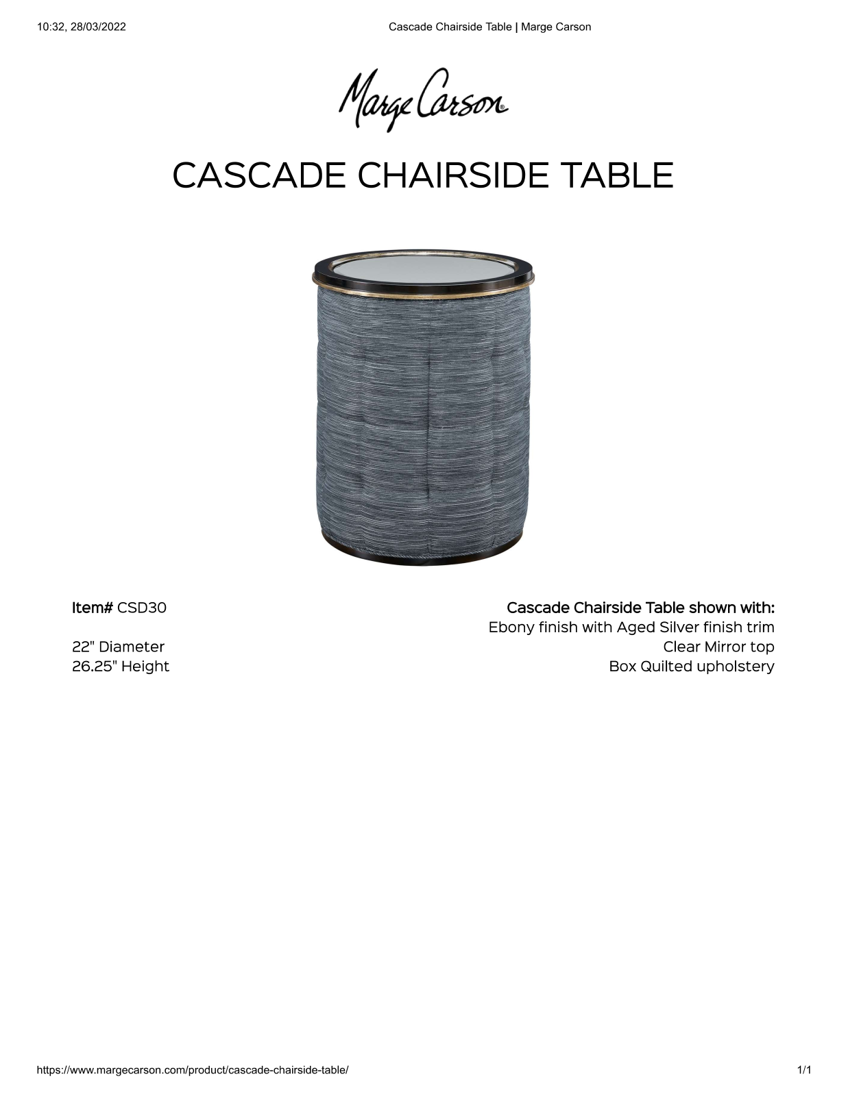 Marge Carson CNMC1277 Specifications - ManualMachine.com