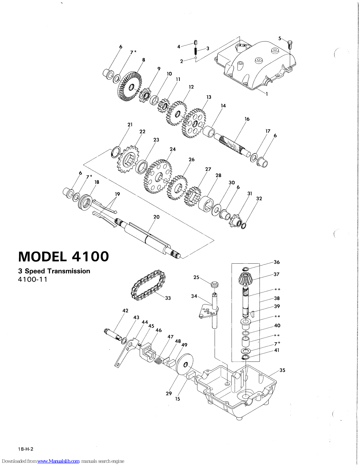 DANA 4100 Parts List