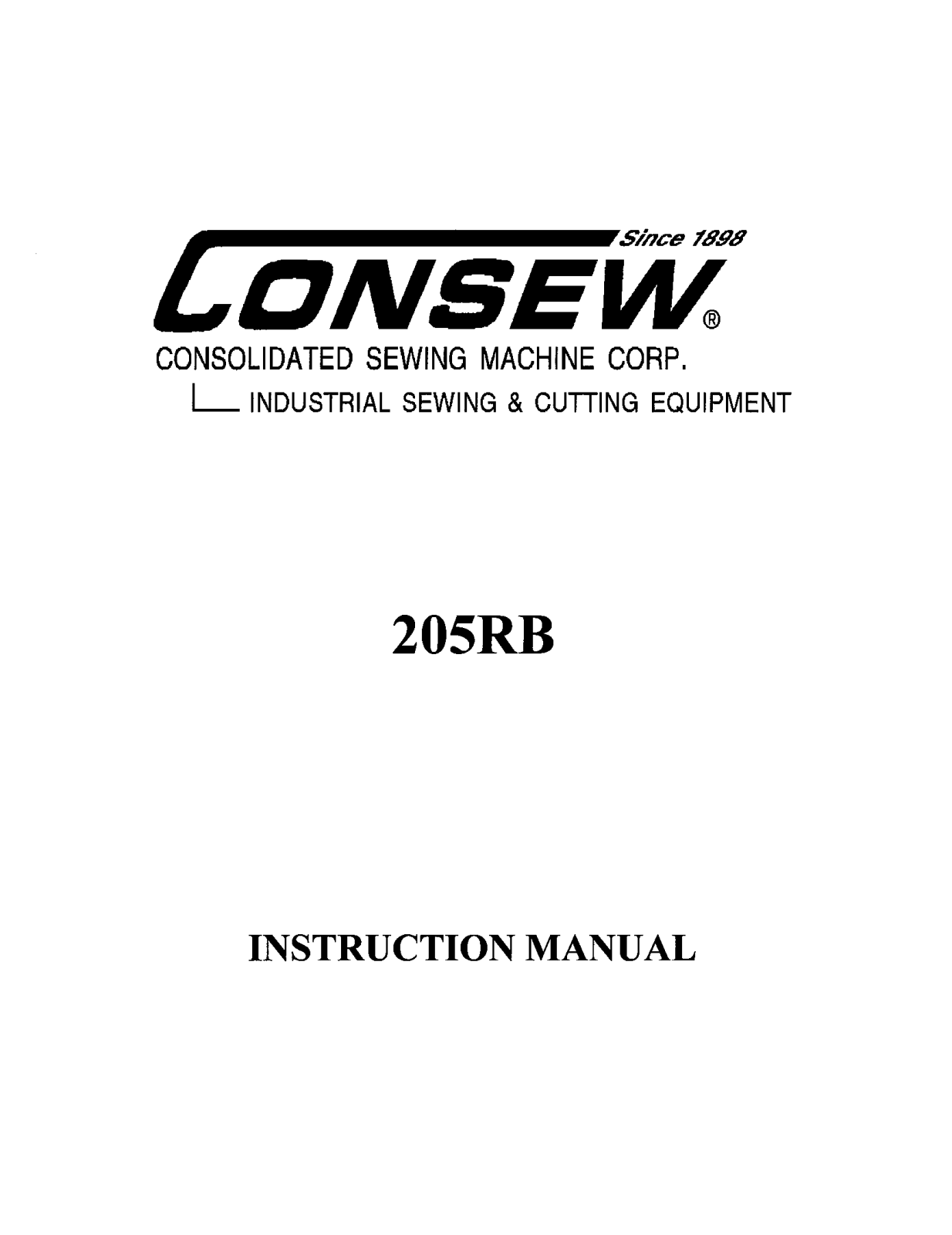 Consew 205RB Instruction Manual