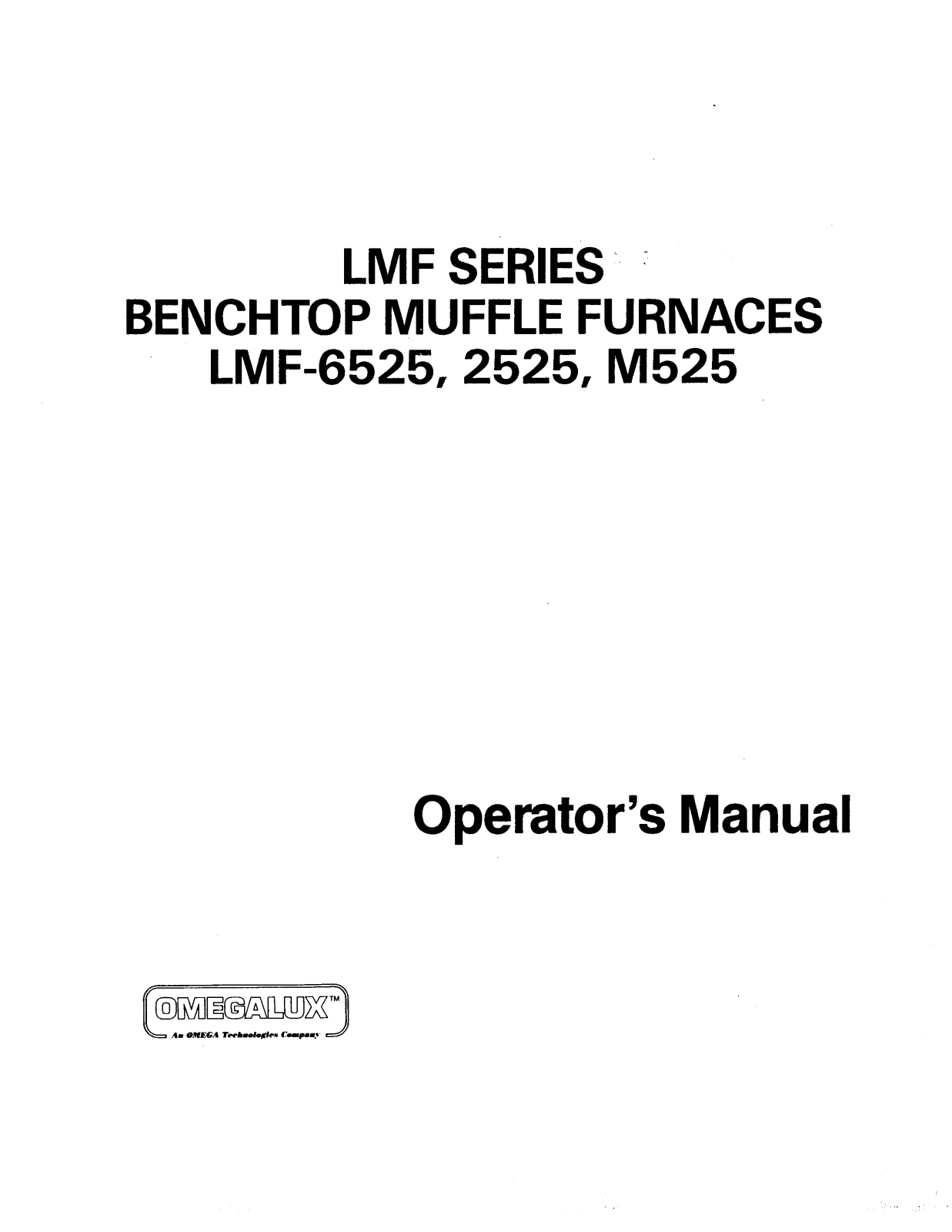 Omega Products LMF-6525 Installation  Manual