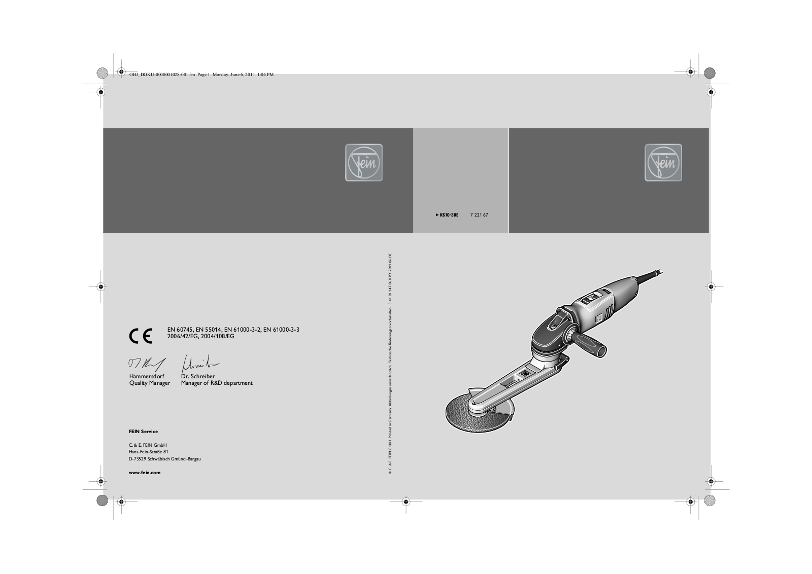 Fein KS 10-38E User Manual