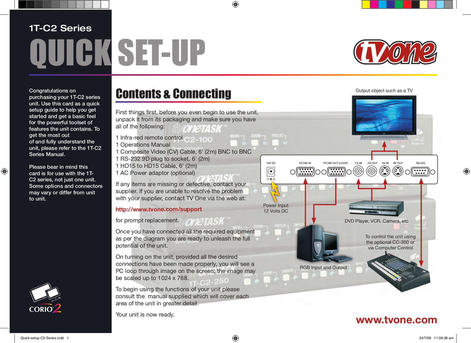 tvONE 1T-C2-250 Quick Start Guide