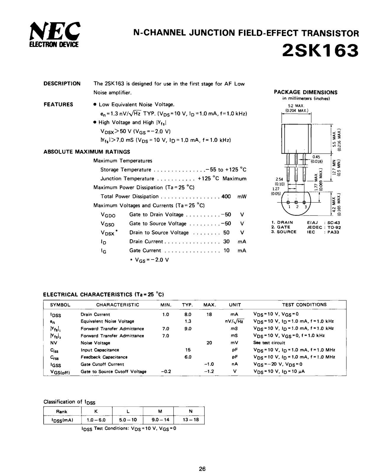Datasheet 2SK163 Specification - ManualMachine.com