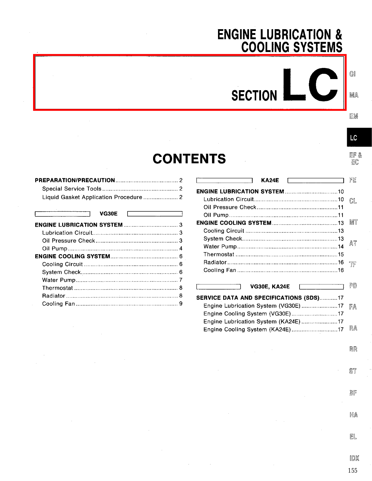 Nissan D21 Cooling Systems Section LC 1994 Owner's Manual